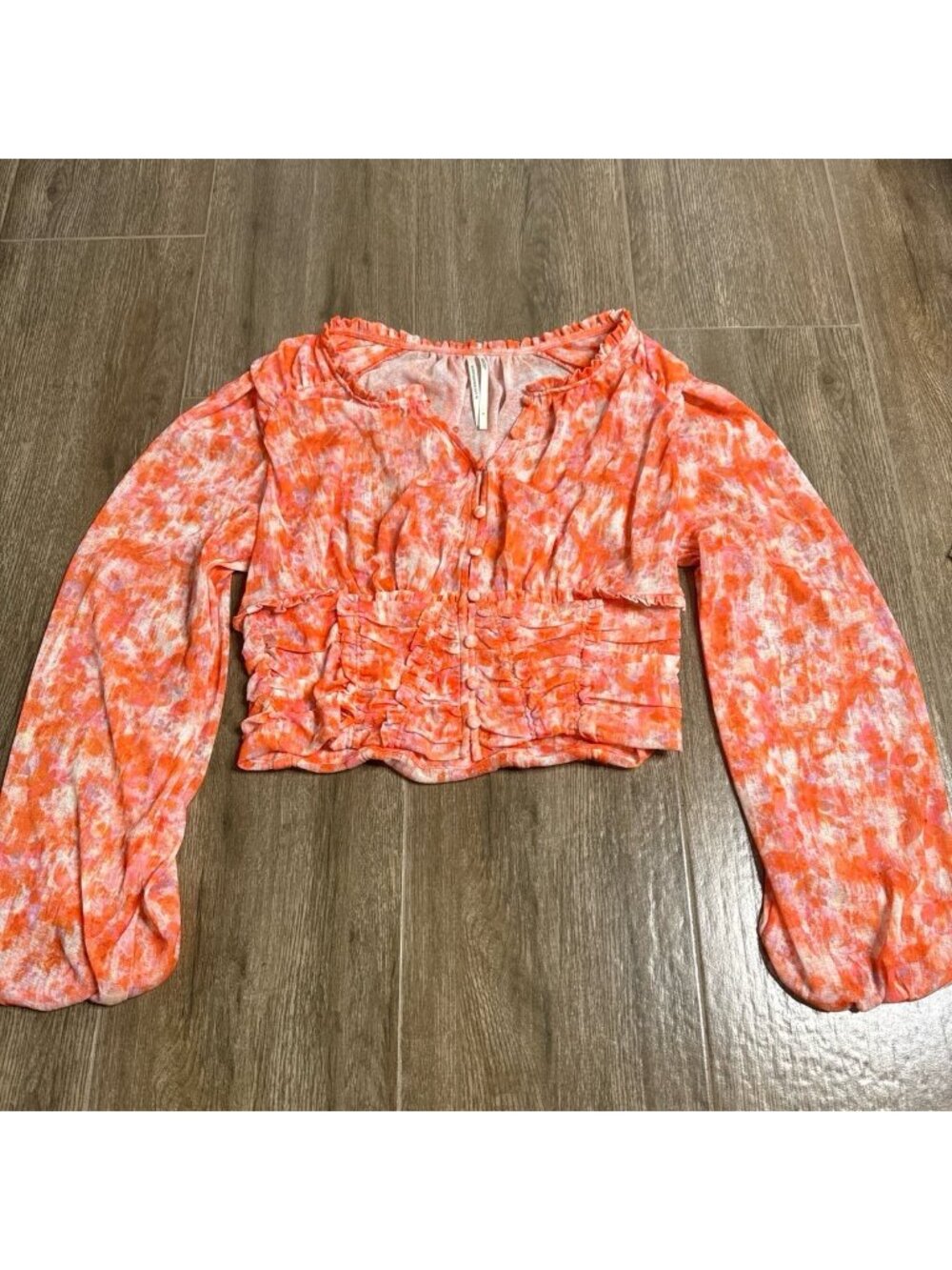 Sol Angeles x Anthropologie Ruched Floral Crop Top Size S